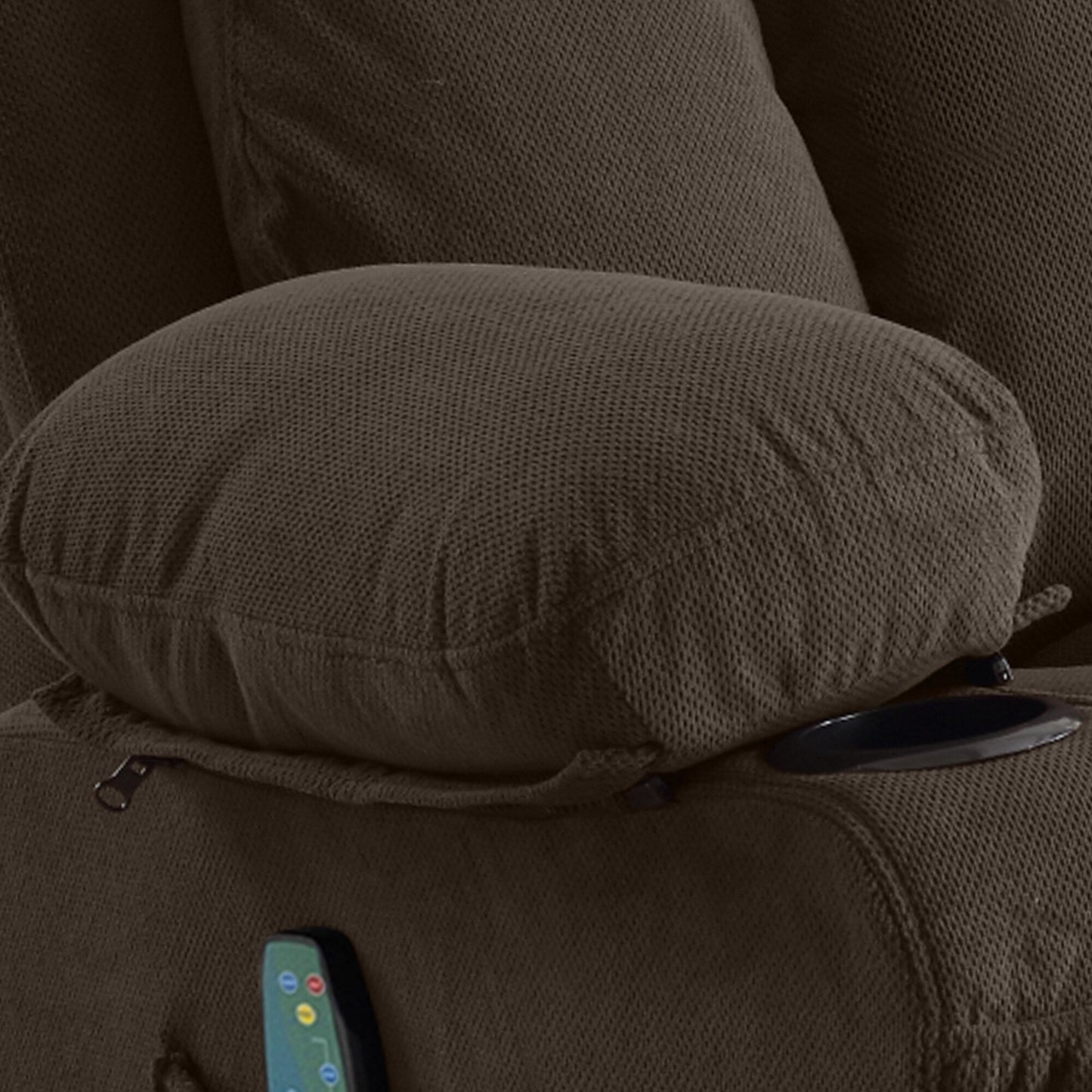 Fauteuil inclinable manuel chauffant de massage en velours à pois avec base pivotante à 360°