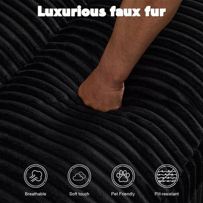 Chaise longue double d'intérieur surdimensionnée, canapé-lit rembourré, chaise longue sectionnelle en velours côtelé, chaise de salon sans assemblage