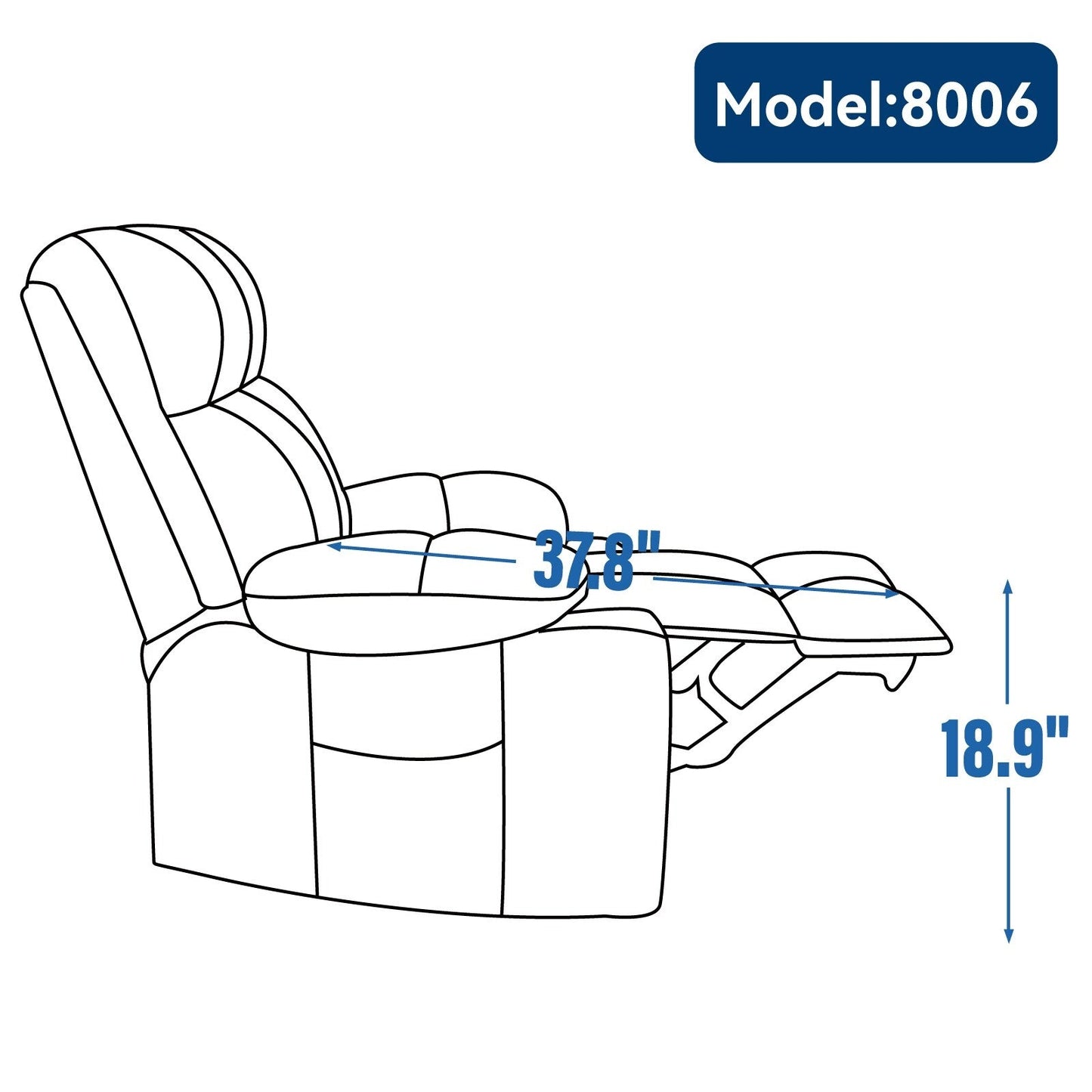 Fauteuil inclinable électrique à double moteur en chenille, mécanisme de mouvement robuste avec massage et chauffage lombaire, deux porte-gobelets