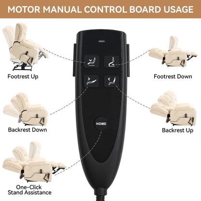 Fauteuil inclinable électrique à double moteur en similicuir pour adulte, canapé inclinable simple avec massage, chauffage lombaire et porte-gobelets