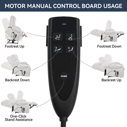 Fauteuil inclinable électrique à double moteur, positions infinies, avec massage par vibration à 8 points et chauffage lombaire, deux porte-gobelets