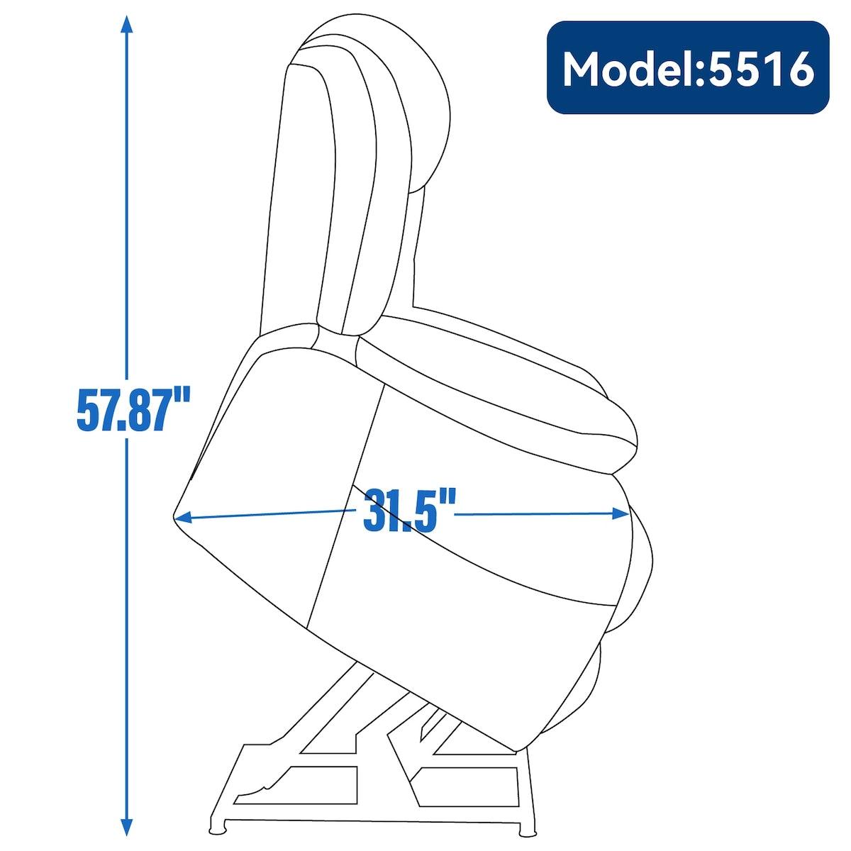 Fauteuil inclinable électrique à double moteur, position infinie, jusqu'à 350 lb, avec massage par vibration à 8 points et chauffage lombaire