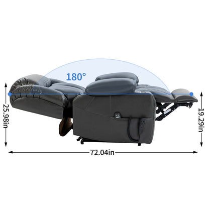 Fauteuil inclinable électrique Leatheraire à double moteur, position infinie, jusqu'à 350 lb, mécanisme de mouvement robuste à 8 points