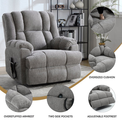 Fauteuil inclinable à double moteur en chenille avec massage et chauffage pour personnes âgées, canapé simple Lazy Boy, position infinie