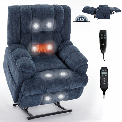 Fauteuil inclinable électrique à double moteur avec massage thermique et positions infinies