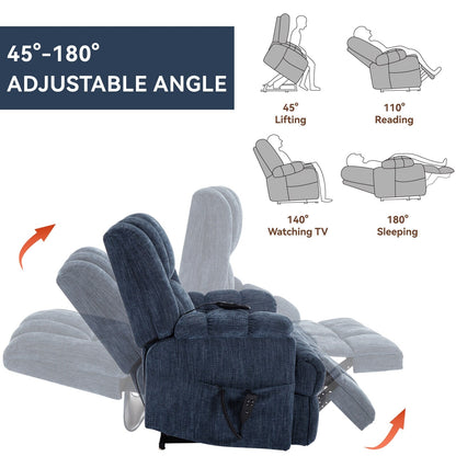 Fauteuil inclinable électrique à double moteur avec massage thermique et positions infinies