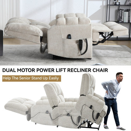 Fauteuil inclinable électrique à double moteur avec massage thermique et positions infinies