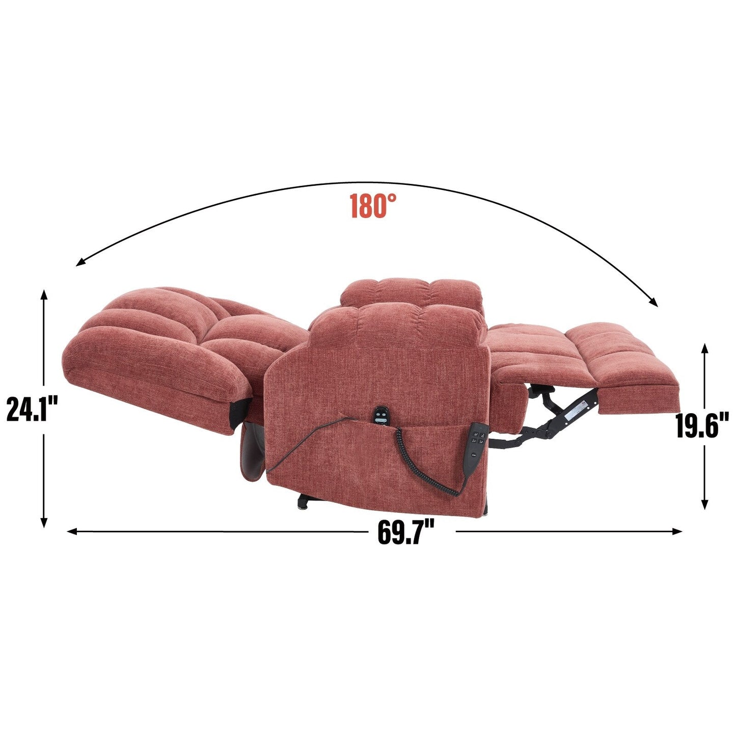 Fauteuil inclinable électrique à double moteur avec massage thermique et positions infinies