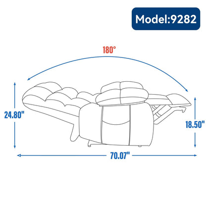 Fauteuil inclinable électrique à double moteur avec chauffage et massage, positions infinies et télécommande, capacité jusqu'à 159 kg