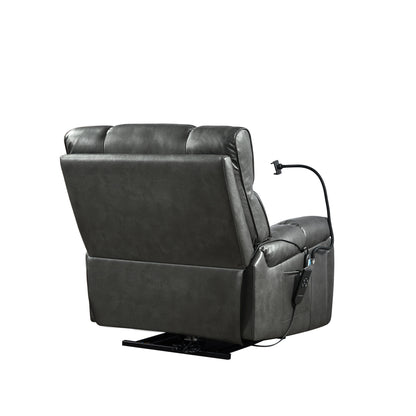Fauteuil inclinable électrique à double moteur avec massage, chauffage lombaire, poches latérales, support de téléphone réglable et porte-gobelets