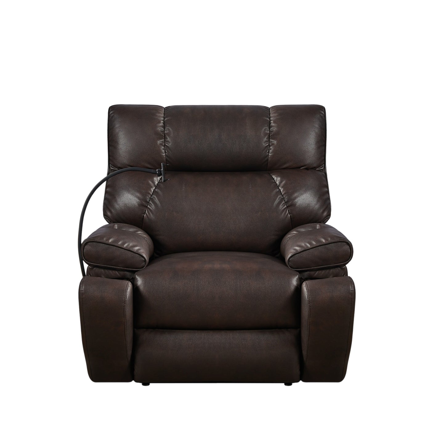 Fauteuil inclinable électrique à double moteur avec massage, chauffage lombaire, poches latérales, support de téléphone réglable et porte-gobelets