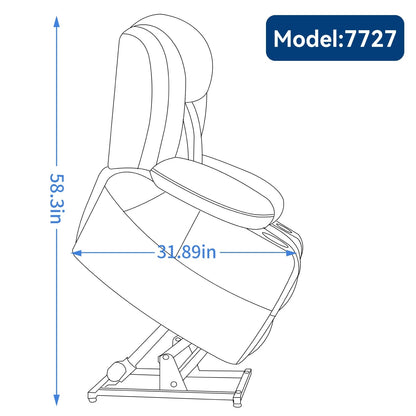 Fauteuil inclinable électrique à double moteur, avec massage 8 points et chauffage lombaire, porte-gobelets en acier inoxydable