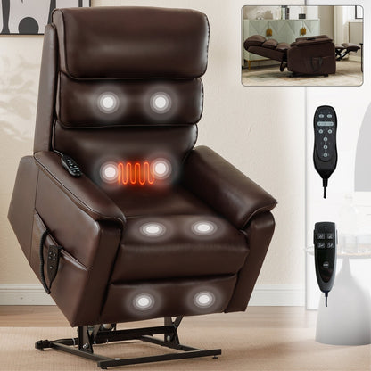 Fauteuil inclinable électrique à double moteur, avec chauffage et massage, capacité de 158 kg, positions infinies, télécommande électrique, poches latérales
