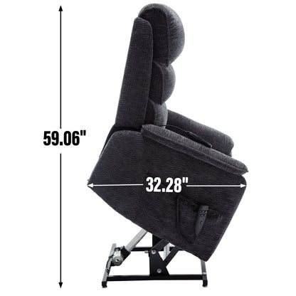 Fauteuil inclinable électrique à double moteur, avec chauffage et massage, capacité de 158 kg, positions infinies, télécommande électrique, poches latérales