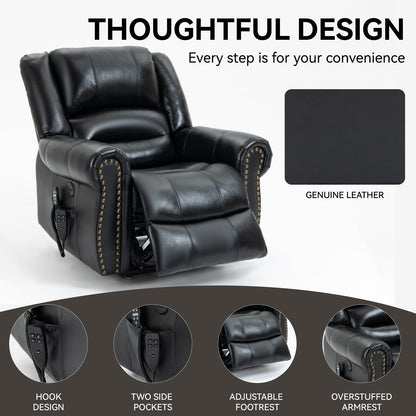 Fauteuil inclinable électrique à double moteur, massage thermique, positions infinies, USB