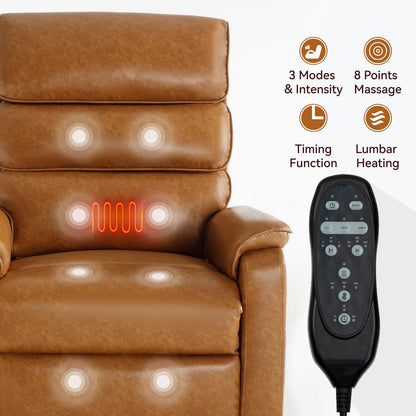 Fauteuil inclinable électrique à double moteur, fauteuil rembourré, canapé de massage chauffant avec minuterie, poches latérales et télécommande