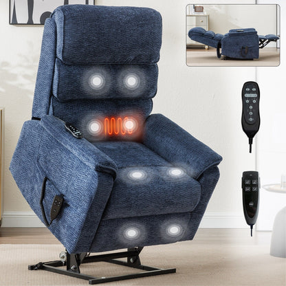 Fauteuil inclinable électrique à double moteur, fauteuil rembourré, canapé de massage chauffant avec minuterie, poches latérales et télécommande