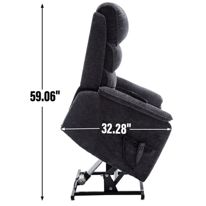 Fauteuil inclinable électrique à double moteur, fauteuil rembourré, canapé de massage chauffant avec minuterie, poches latérales et télécommande
