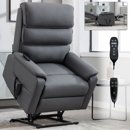 Fauteuil inclinable électrique à double moteur, fauteuil rembourré, canapé de massage chauffant avec minuterie, poches latérales et télécommande