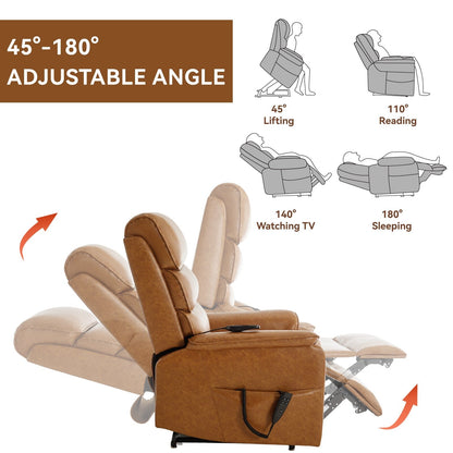 Fauteuil inclinable électrique à double moteur, fauteuil rembourré, canapé de massage chauffant avec minuterie, poches latérales et télécommande