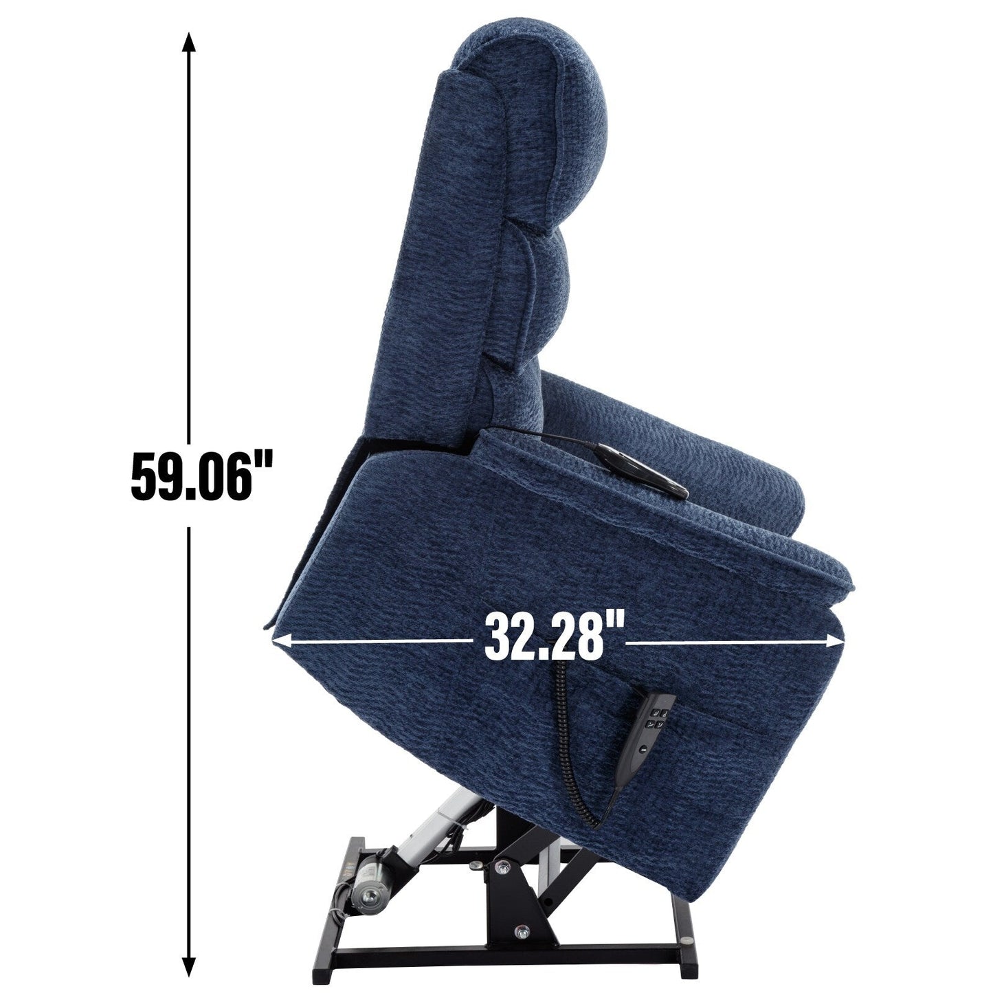 Fauteuil inclinable électrique à double moteur, fauteuil rembourré, canapé de massage chauffant avec minuterie, poches latérales et télécommande