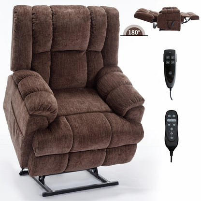 Fauteuil inclinable électrique à double moteur avec chauffage, massage, positionnement infini, télécommande et soutien lombaire