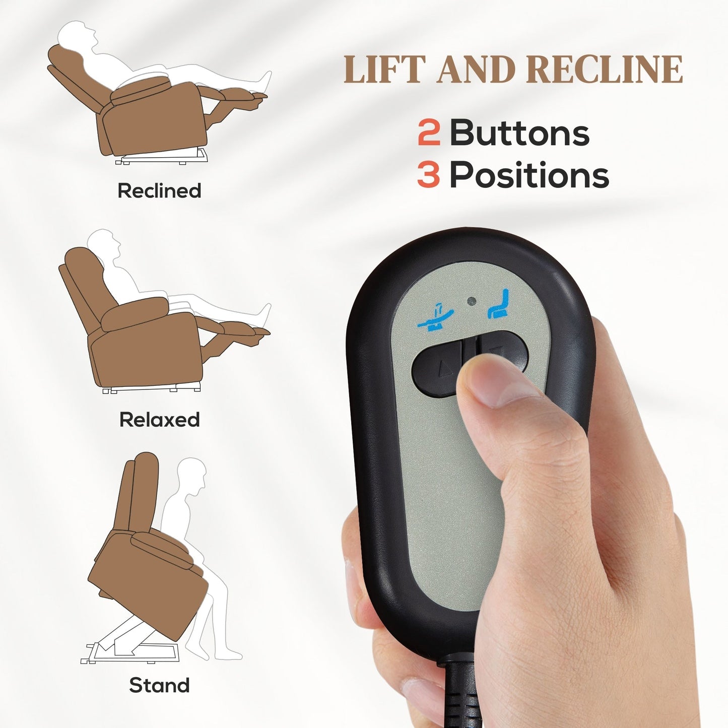 Fauteuil inclinable électrique à deux moteurs avec massage, chauffage lombaire, chargement USB et repose-pieds réglable