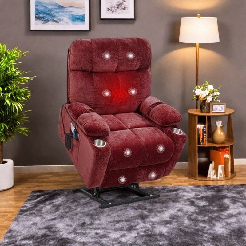 Fauteuil inclinable électrique OKIN à double moteur pour personnes âgées, inclinaison infinie de 105° à 180°, chauffage et massage avec 8 points de vibration