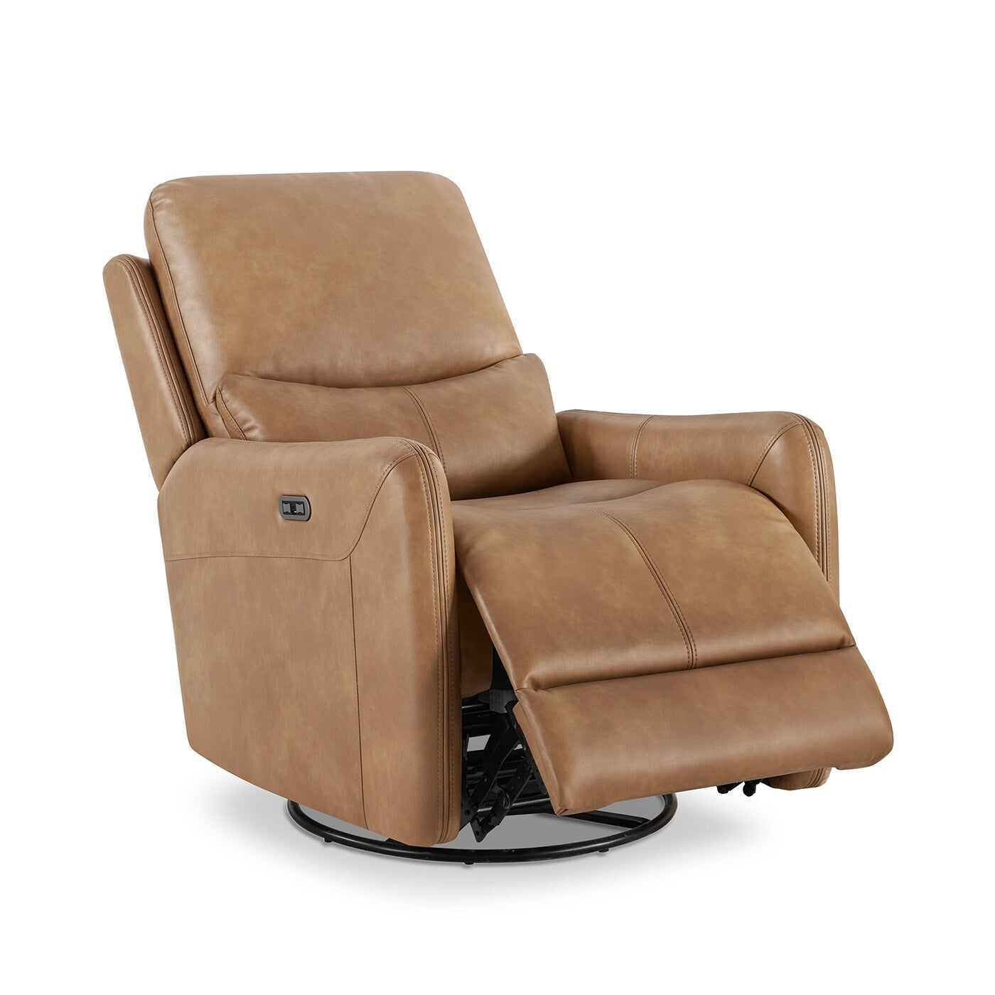 Fauteuil inclinable électrique pivotant Dublin 30 en similicuir marron selle