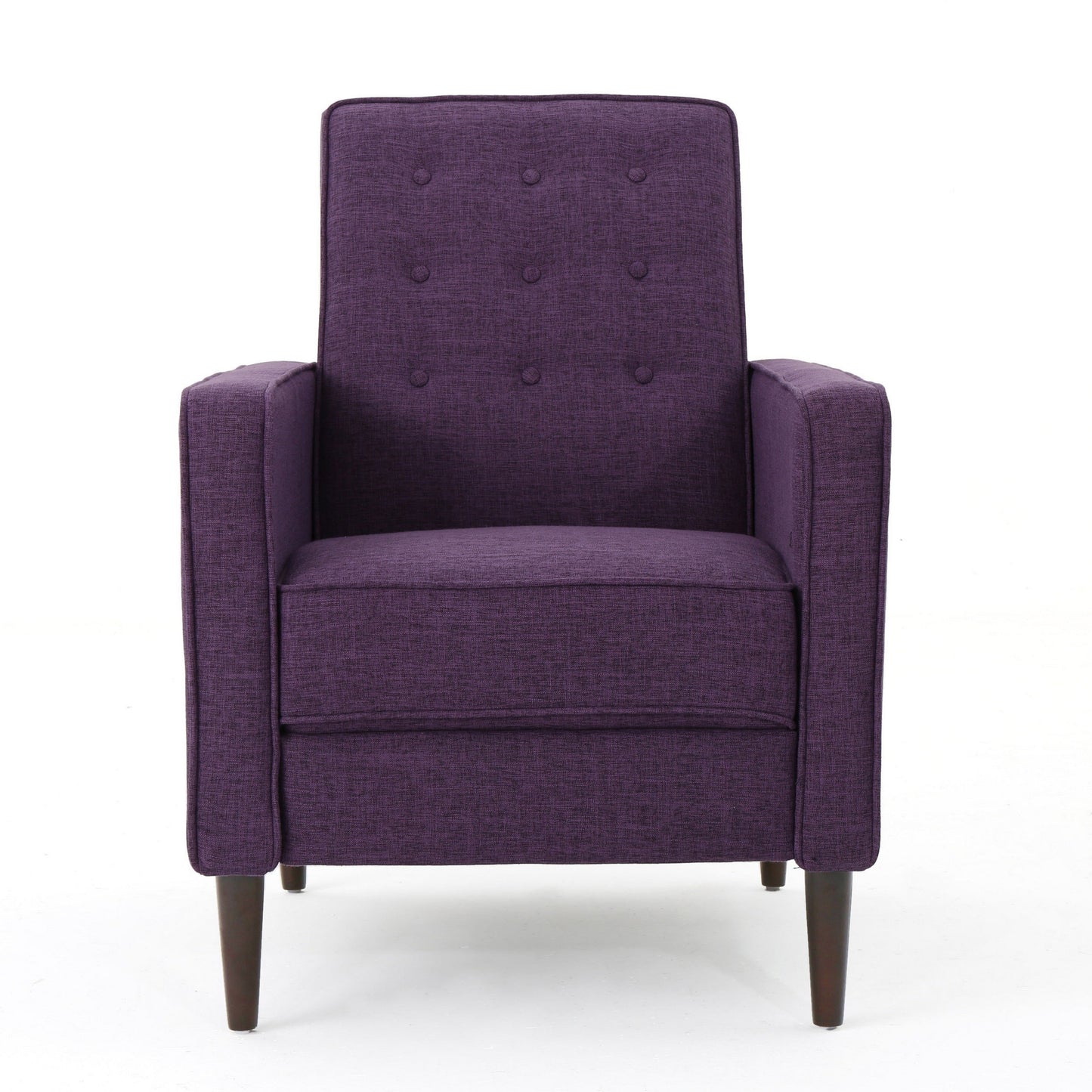 Fauteuil inclinable manuel Dupe, capitonné, polyester violet