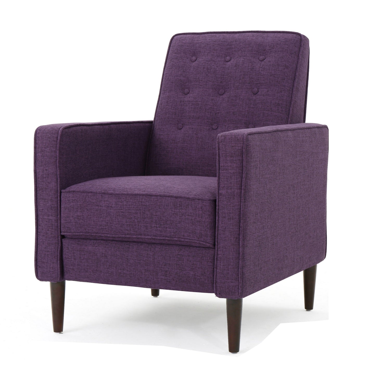 Fauteuil inclinable manuel Dupe, capitonné, polyester violet