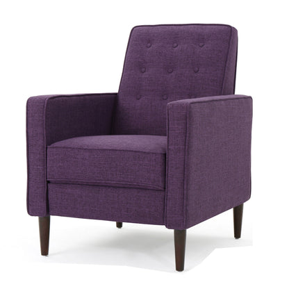 Fauteuil inclinable manuel Dupe, capitonné, polyester violet
