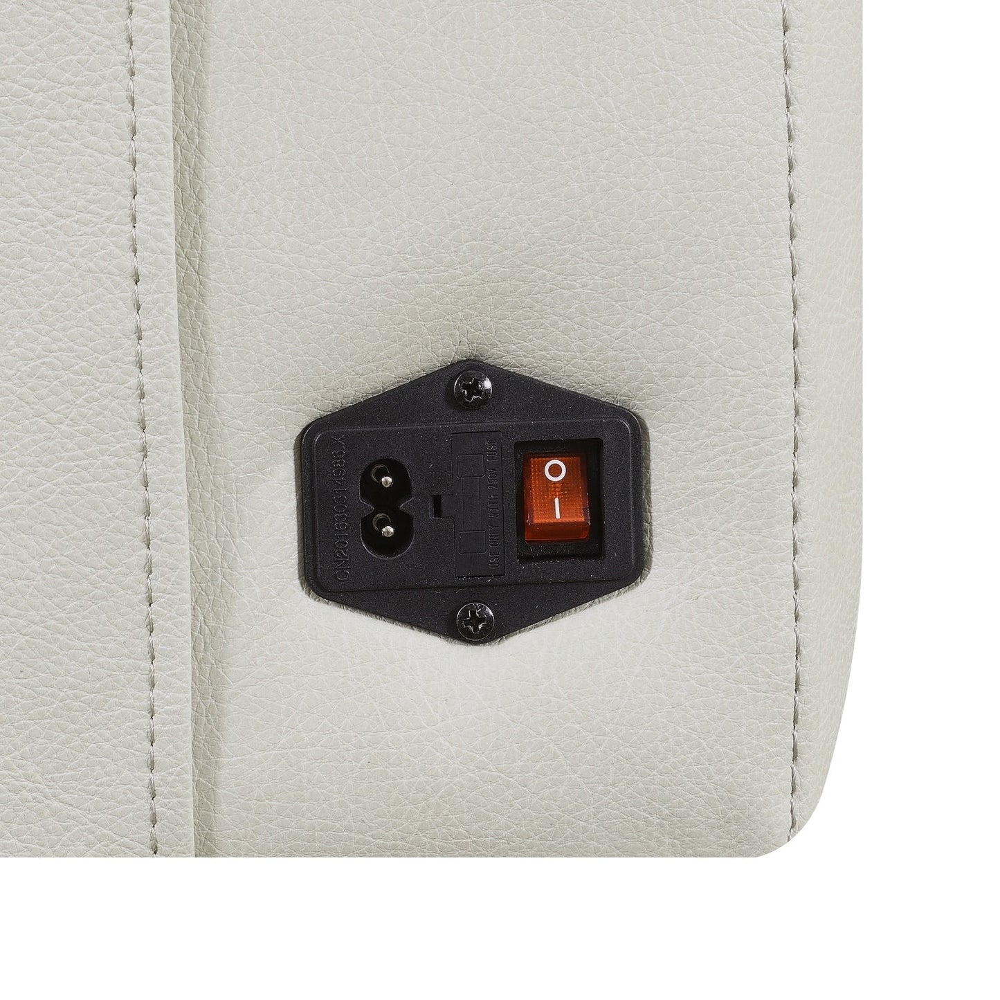 Canapé électrique en cuir pleine fleur ivoire Steve Silver Durham