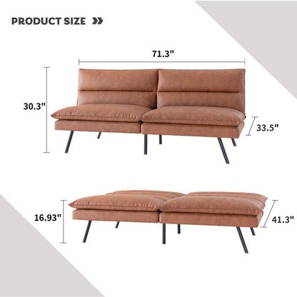 Canapé convertible en similicuir EGOHOME 71 avec dossier divisé