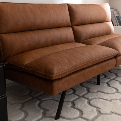 Canapé convertible en similicuir EGOHOME 71 avec dossier divisé