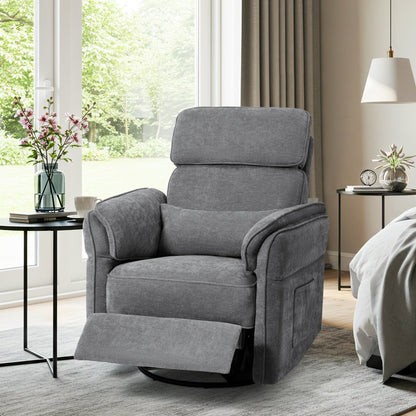 Fauteuil inclinable pivotant et électrique EROMMY avec appui-tête et accoudoirs réglables, chargement USB et Type-C, fauteuil inclinable pour chambre d'enfant
