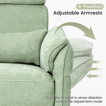 Fauteuil inclinable pivotant et électrique EROMMY avec appui-tête et accoudoirs réglables, chargement USB et Type-C, fauteuil inclinable pour chambre d'enfant