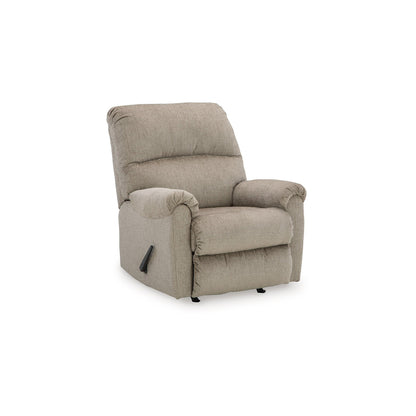 Fauteuil inclinable à bascule manuel Ead, coussin moelleux, taupe, marron, polyester