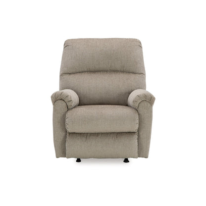 Fauteuil inclinable à bascule manuel Ead, coussin moelleux, taupe, marron, polyester