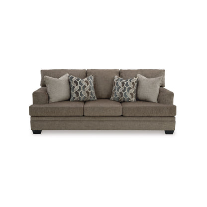 Canapé-lit Queen Size Ead, 4 coussins décoratifs, polyester marron muscade