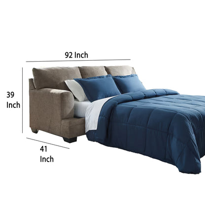 Canapé-lit Queen Size Ead, 4 coussins décoratifs, polyester marron muscade