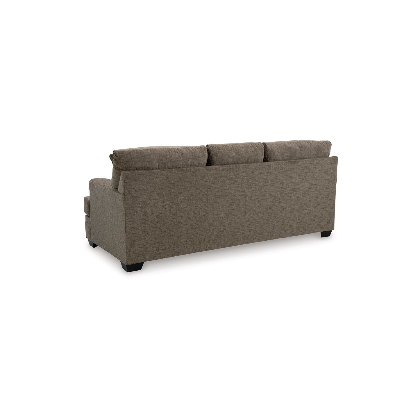 Canapé-lit Queen Size Ead, 4 coussins décoratifs, polyester marron muscade