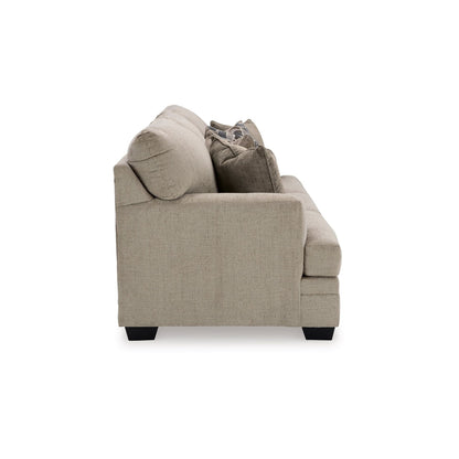 Canapé-lit Ead, lit queen size en mousse à mémoire de forme, 4 coussins décoratifs, taupe brun