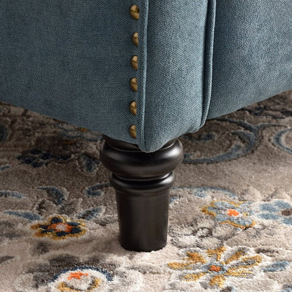 Fauteuil inclinable avec dossier capitonné et pieds en bois