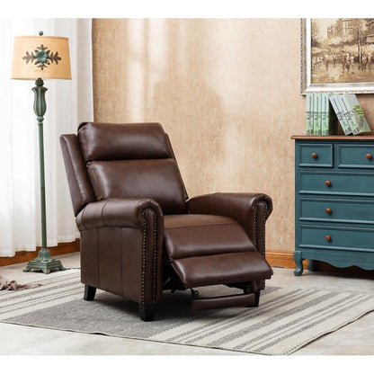 Fauteuil inclinable club en cuir véritable Ebello