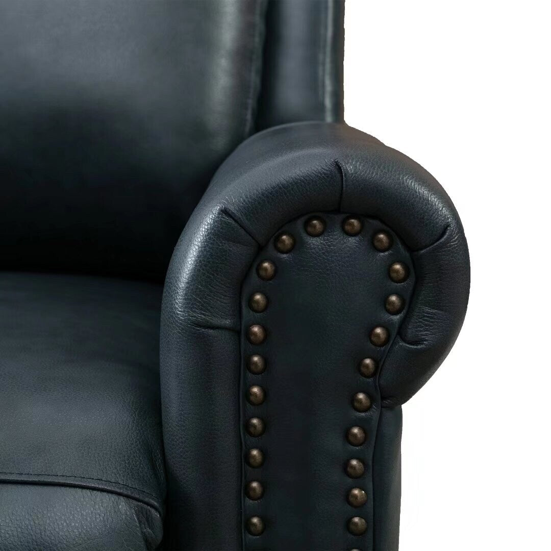 Fauteuil inclinable club en cuir véritable Ebello