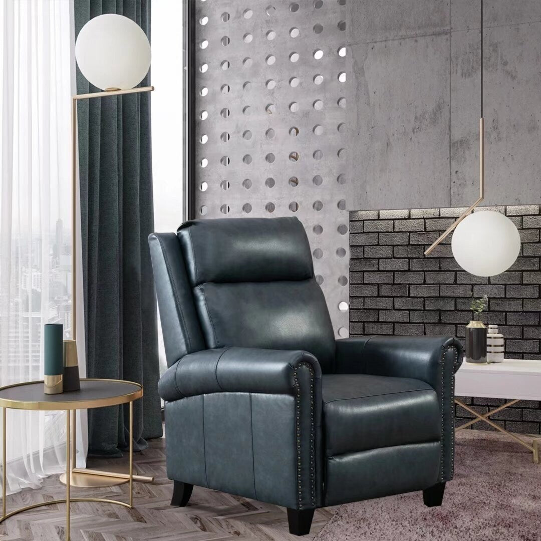 Fauteuil inclinable club en cuir véritable Ebello