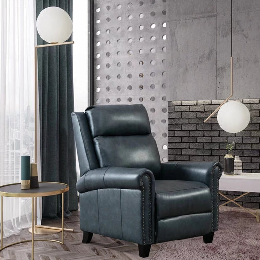 Fauteuil inclinable club en cuir véritable Ebello