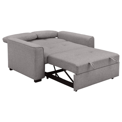 Canapé-lit convertible Edina, 2 oreillers, tissu gris, 190 cm