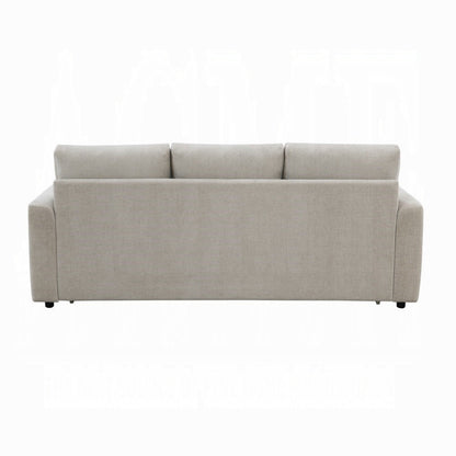Canapé-lit double Eira avec lit gigogne, lin beige, 226 cm